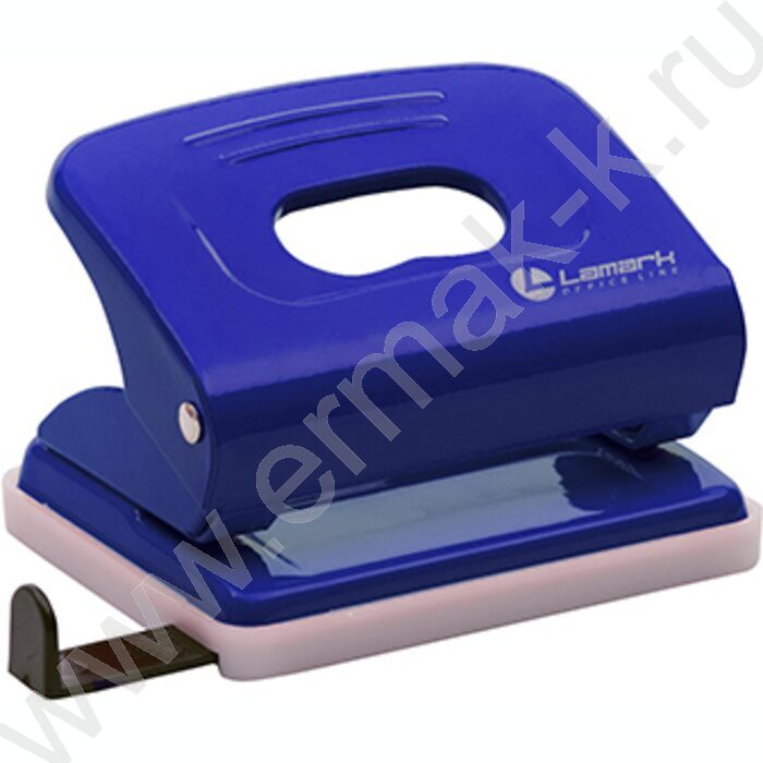 Дырокол  20л метал Mettallic /линейка/ синий | Фото 1