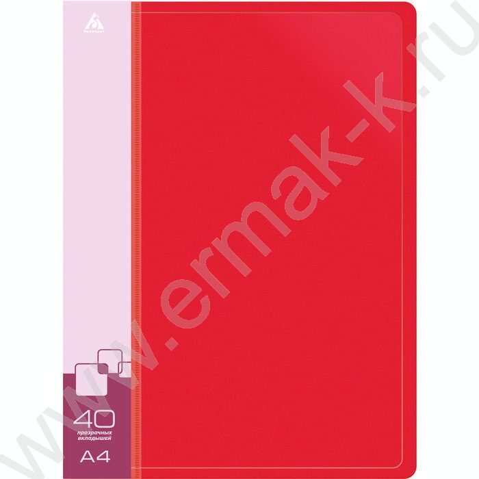 Папка  40 файлов красная 0,65мм карман торцевой с бумажной вставкой | Фото 2