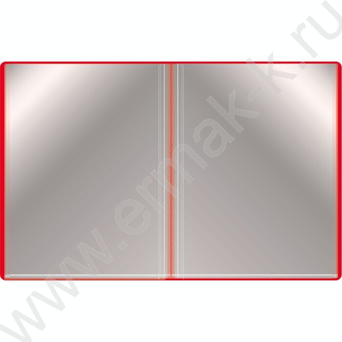 Папка  40 файлов красная 0,65мм карман торцевой с бумажной вставкой | Фото 3