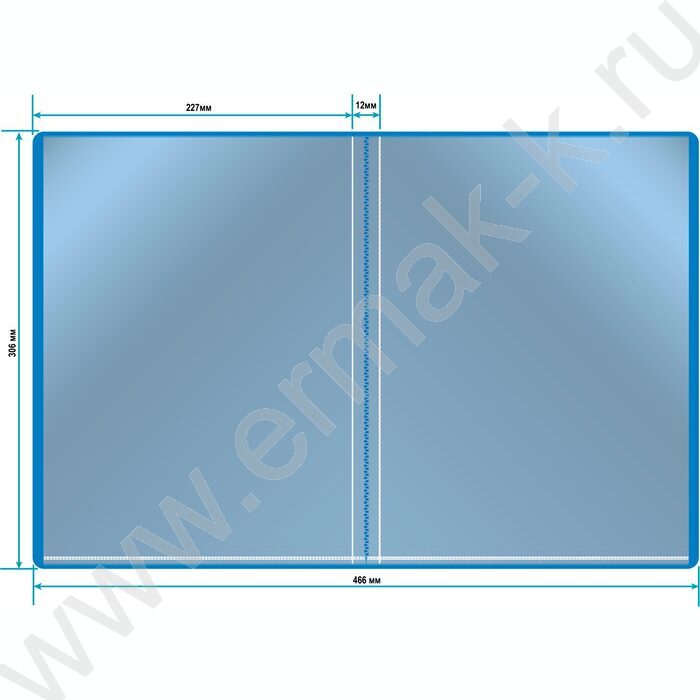 Папка  20 файлов синяя 0,6мм карман торцевой с бумажной вставкой | Фото 4