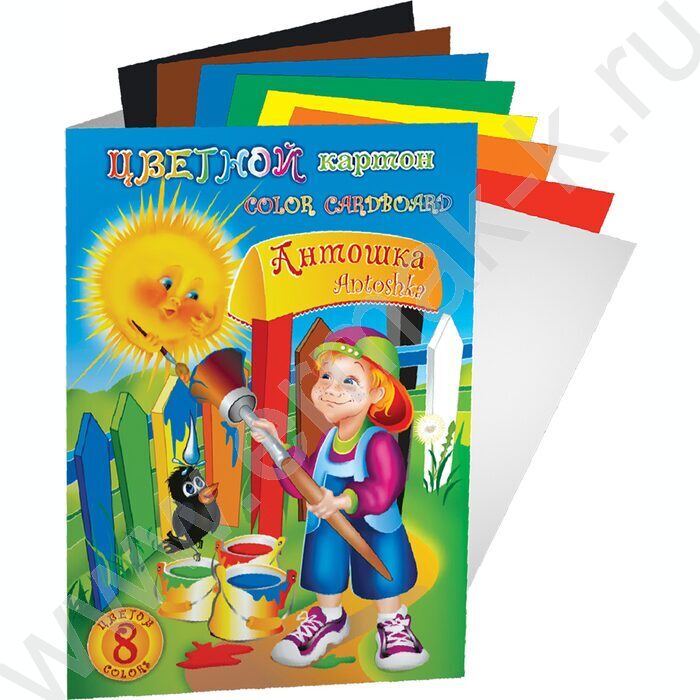Картон цв. А5  8л/8цв Антошка | Фото 1