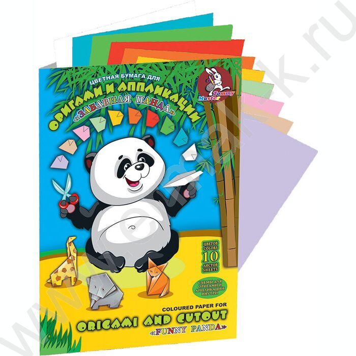 Бумага цв. д/Оригами и аппликации А4 10л/10цв Забавная Панда | Фото 1