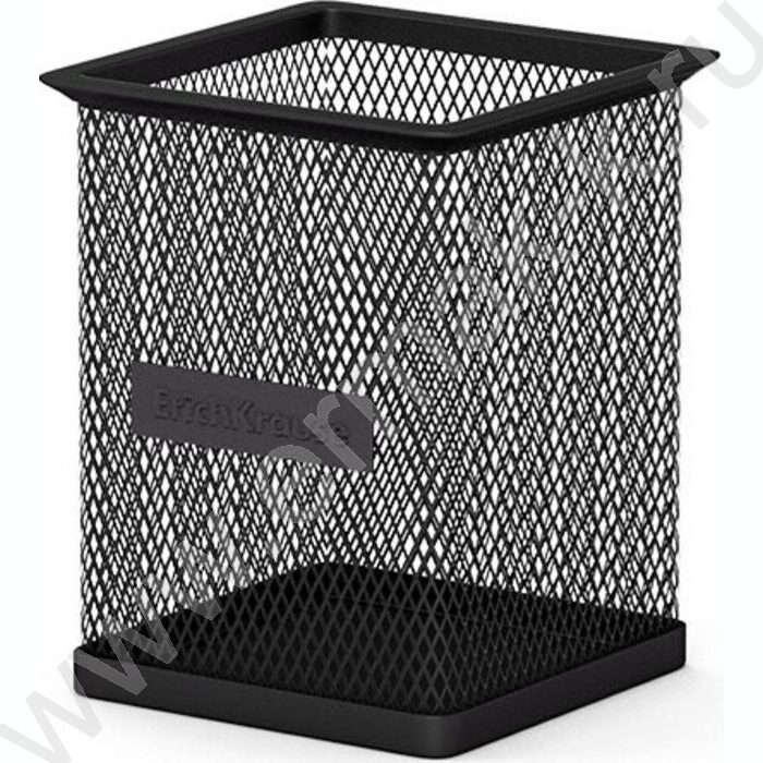 Стакан д/пишущих принадлежностей сетчатый (металл) прямоуг, черный | Фото 1