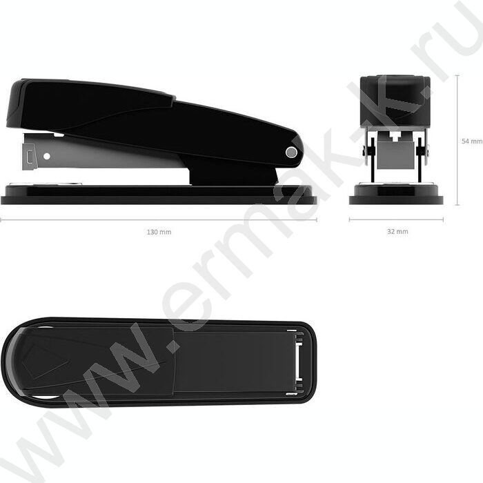 Степлер №24/6  30л метал Quadro half-strip /2режима скрепления/ чёрный | Фото 3