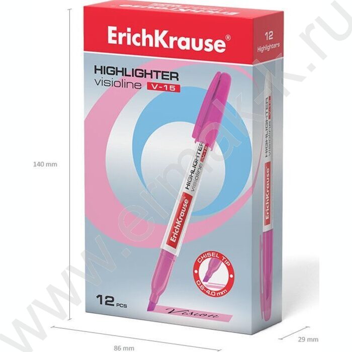 Текстовыделитель /розовый/ 4мм косой Visioline V-15 Neon  | Фото 5