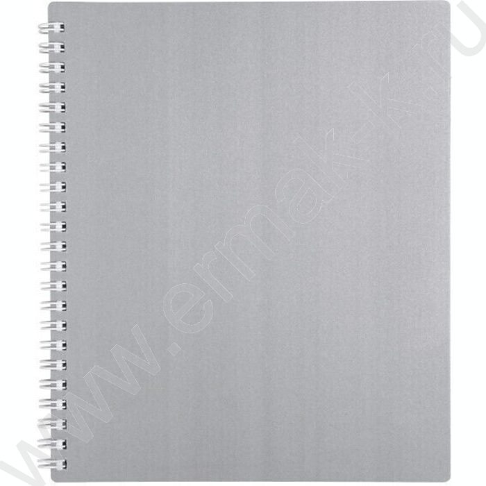 Тетрадь  80л клетка/спираль/пластик.обл. "Metallic-серая" | Фото 1