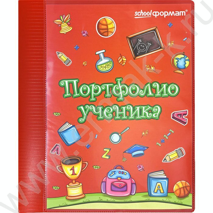 Портфолио школьника /2кольца,20файлов/ красный | Фото 2