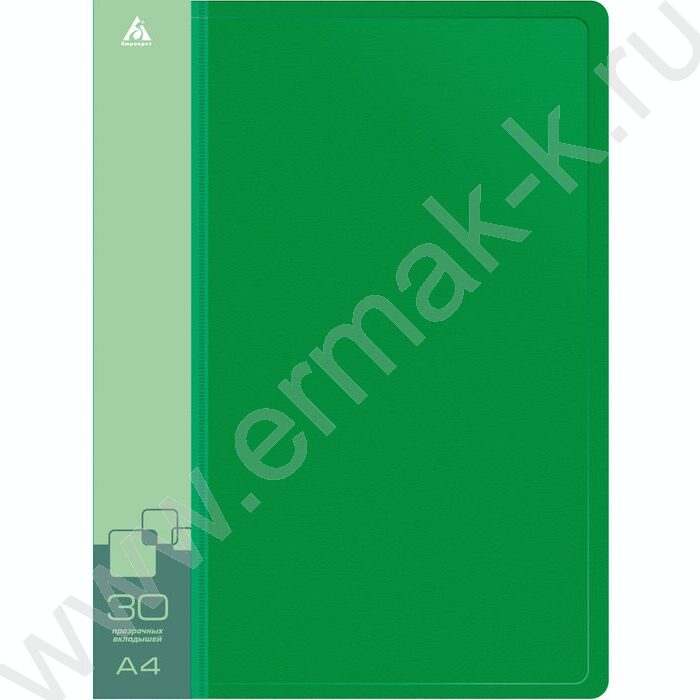 Папка  30 файлов зеленая 0,65мм карман торцевой с бумажной вставкой | Фото 2