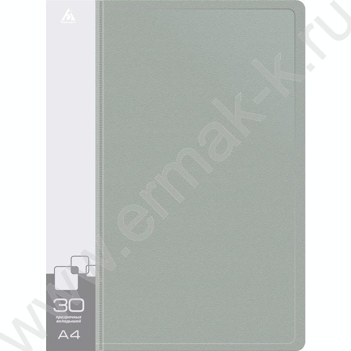 Папка  30 файлов серая 0,65мм карман торцевой с бумажной вставкой | Фото 2