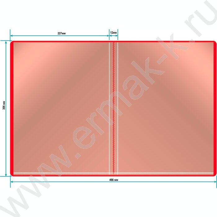 Папка  10 файлов красная 0,6мм карман торцевой с бумажной вставкой | Фото 4