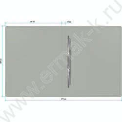 Папка с бок.пруж.скоросшивателем серая 0,5мм торц.наклейка | Фото 3