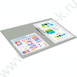 Папка с бок.прижимом серая 0,7мм карман внутренний и торцевой | Фото 6