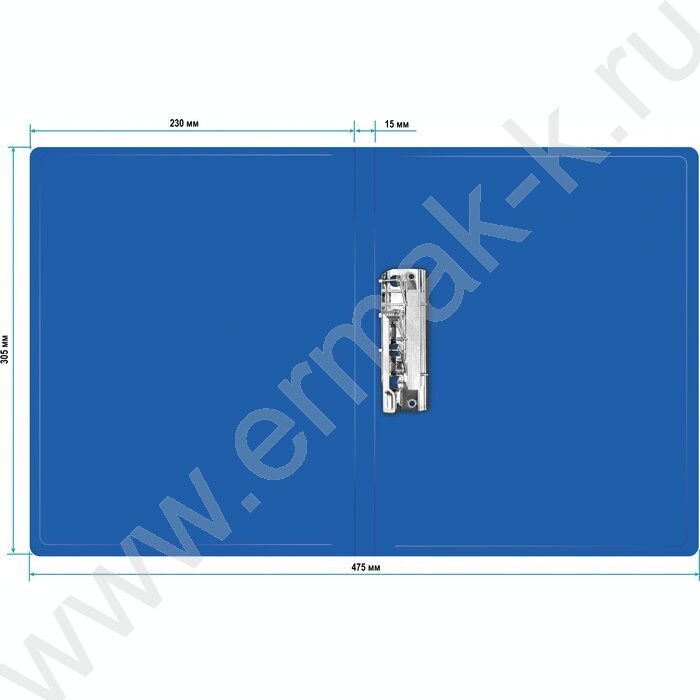 Папка с бок.прижимом синяя 0,5мм торц.наклейка | Фото 3