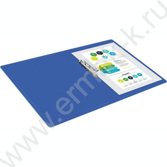 Папка с бок.прижимом синяя 0,5мм торц.наклейка | Фото 5