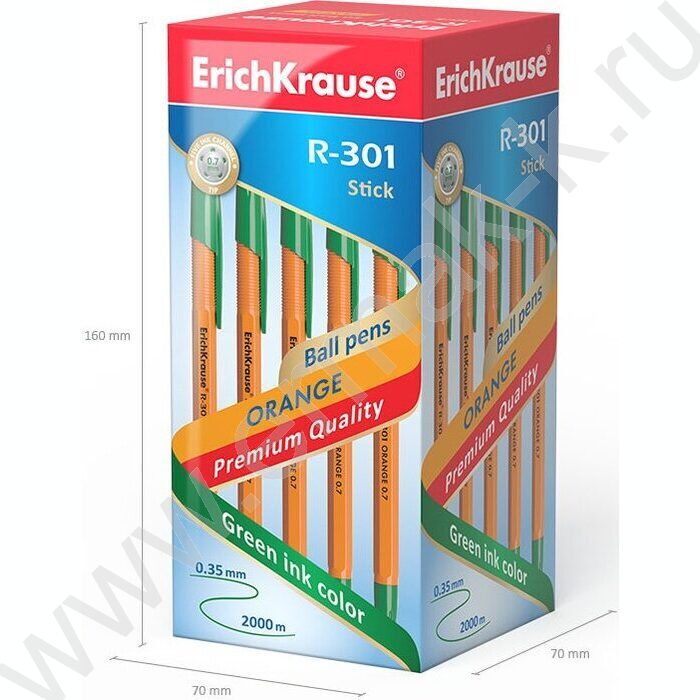 Ручка шар R-301 Stick Orange 0,7мм ШК зеленая | Фото 5