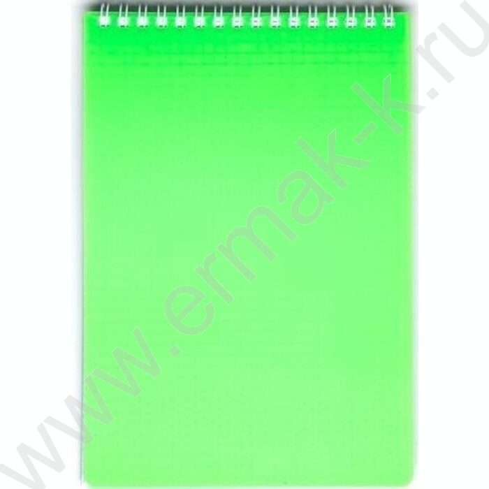 Блокнот  80л А5 спираль/пластик.обл. "Diamond неон-зеленый" | Фото 1