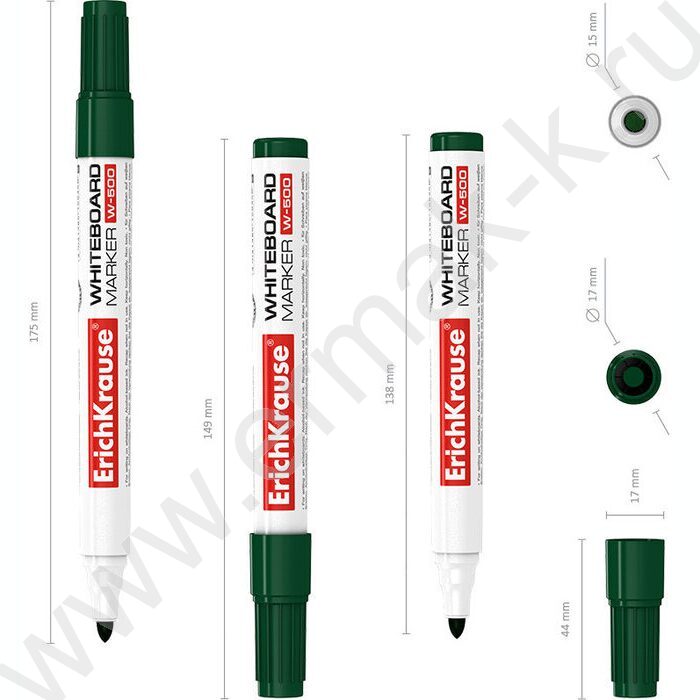 Маркер д/маркерных досок /зеленый/ 2,5мм круг W-500 | Фото 4