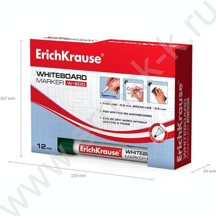 Маркер д/маркерных досок /зеленый/ 2,5мм круг W-500 | Фото 5