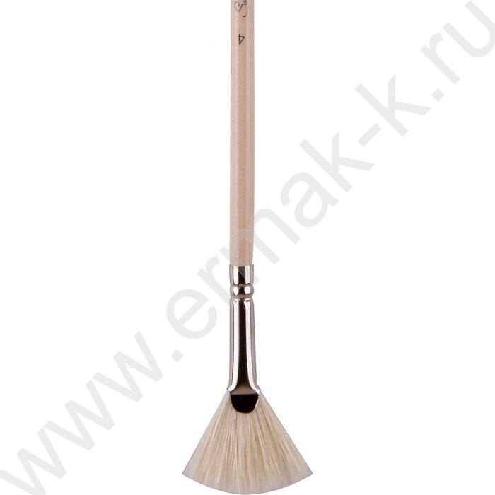 Кисть  щетина № 4 (8мм) веерная, длинная ручка Сонет | Фото 2