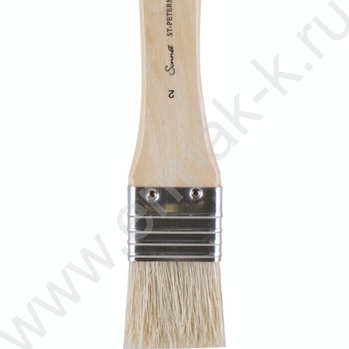 Кисть  щетина № 2 (40мм) флейц, короткая ручка покрытая лаком Сонет | Фото 2