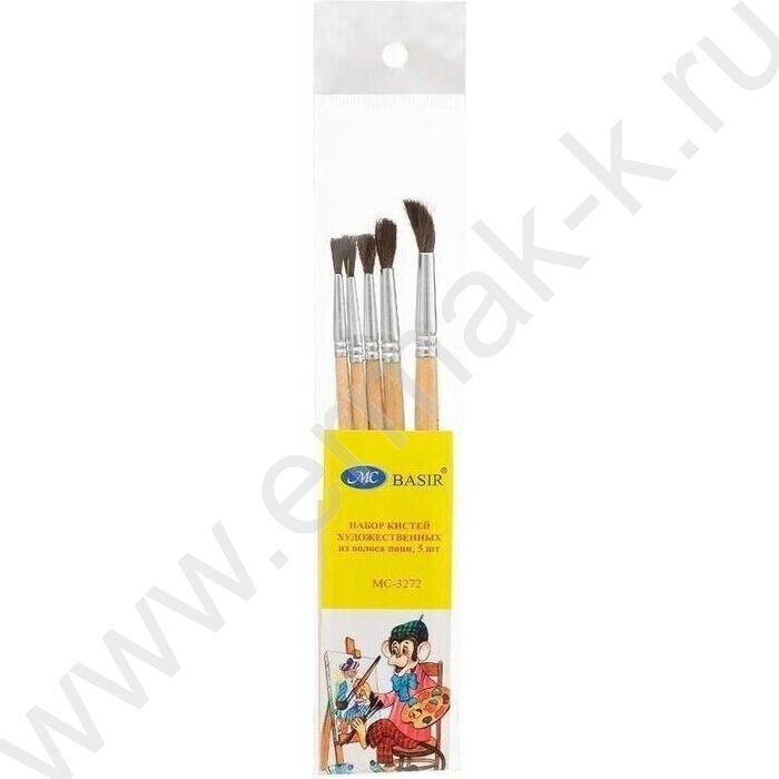 Кисть набор  5шт /пони №1,№2,№3,№4,№5/ европодвес | Фото 2