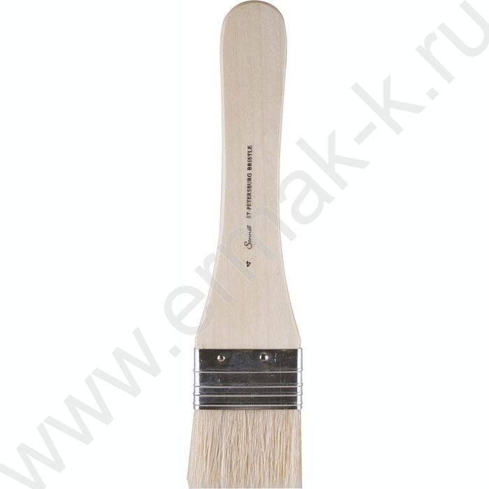 Кисть  щетина № 4 (56мм) флейц, короткая ручка покрытая лаком Сонет | Фото 1