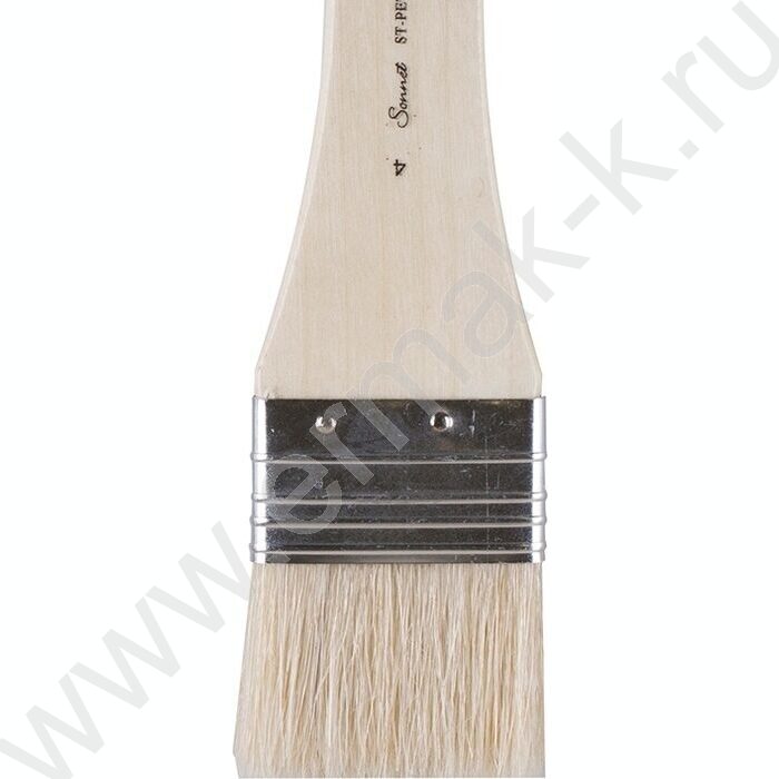 Кисть  щетина № 4 (56мм) флейц, короткая ручка покрытая лаком Сонет | Фото 2
