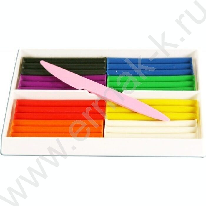 Пластилин восковой  8цв 132г Кроха + стек | Фото 2