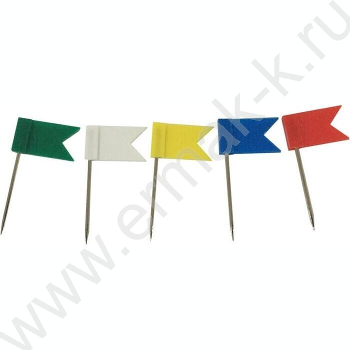 Кнопки силовые д/пробковых досок силовые Флажки/25шт | Фото 1
