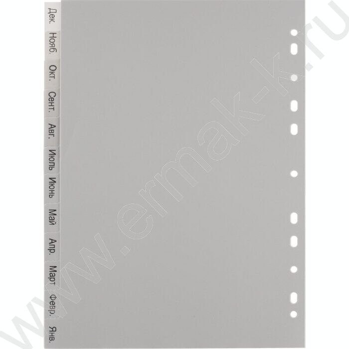 Разделитель листов пластик А4 по месяцам Январь-Декабрь 12разделов | Фото 2