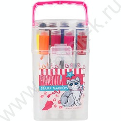 Фломастеры  12цв Funcolor штампики в пл.пенале | Фото 2