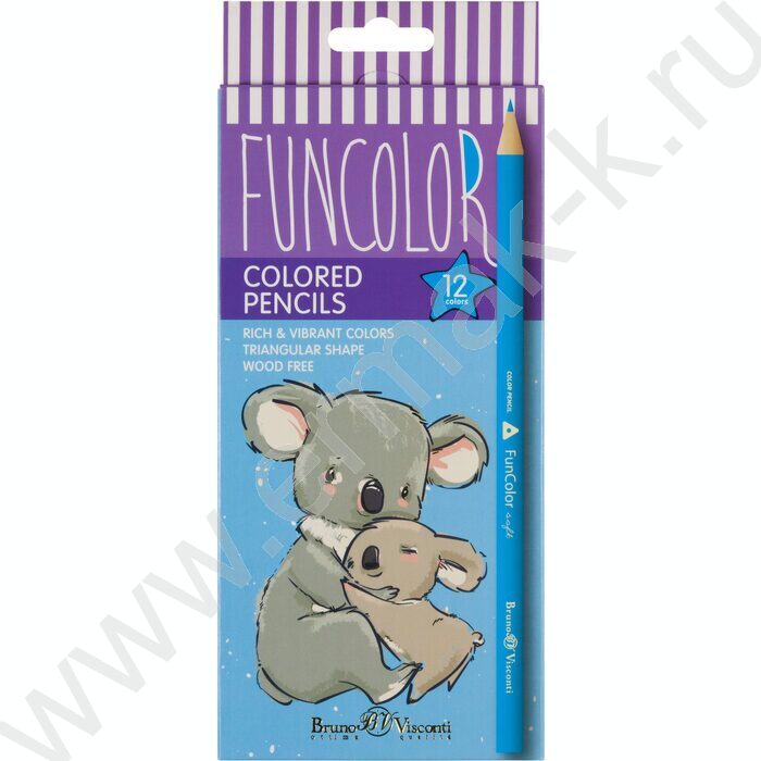 Карандаши пластиковые 12цв Funcolor 4вида | Фото 7