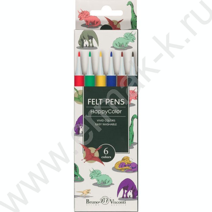 Фломастеры   6цв Happycolor 2 вида | Фото 3