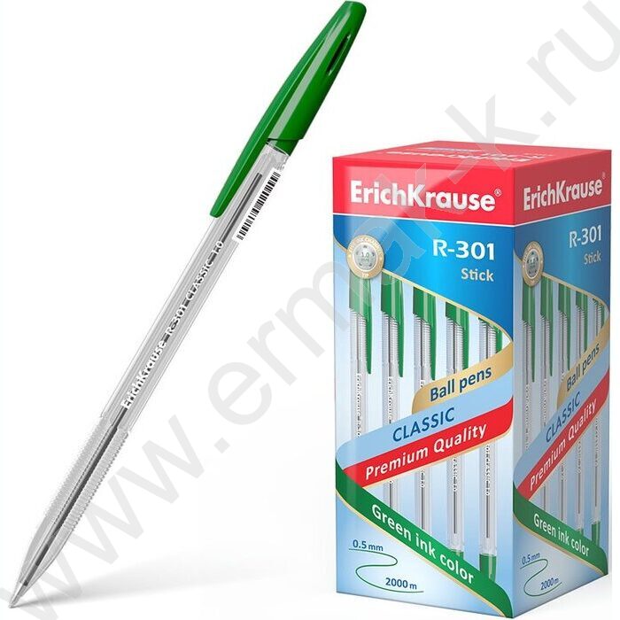 Ручка шар R-301 Stick Classic 1,0мм ШК зеленая | Фото 2