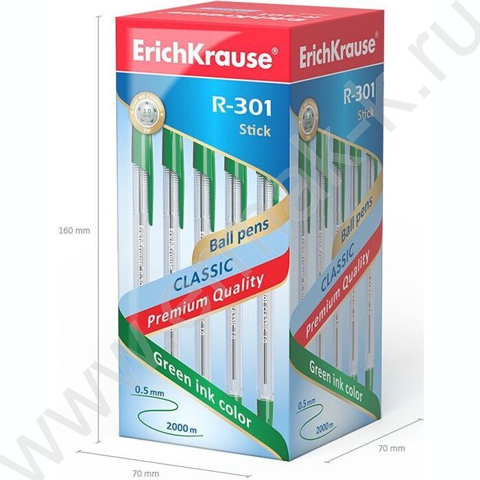 Ручка шар R-301 Stick Classic 1,0мм ШК зеленая | Фото 5