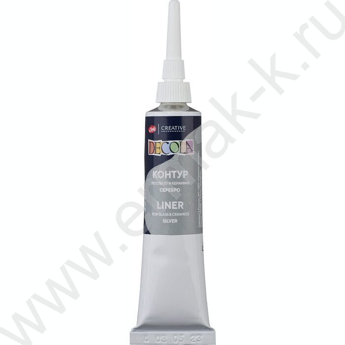 Контур  по стеклу и керамике акриловый Декола Серебро 18мл | Фото 1