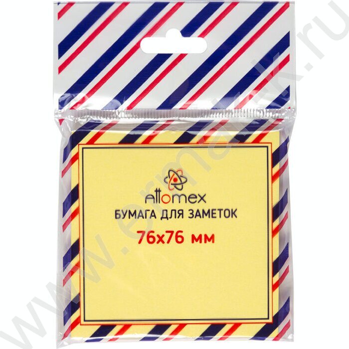Бумага д/записей  76*76мм / 80л жёлтая с липким краем | Фото 2