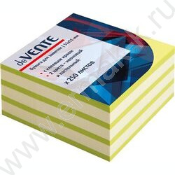 Бумага д/записей   51*51мм /250л, 75г/м², 2цв неон зеленая+пастель зеленая с липким краем | Фото 2