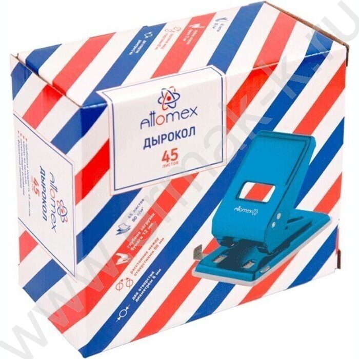 Дырокол  45л метал /линейка/ синий | Фото 2