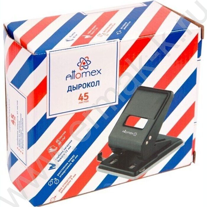 Дырокол  45л метал /линейка/ черный | Фото 2