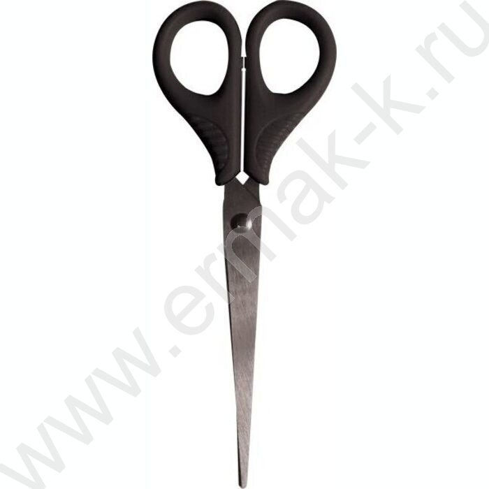 Ножницы 16см усиленные пл.кольца, черные, в картонном блистере | Фото 1