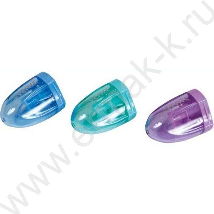 Точилка 1отв. пластик/с контейнером/ ассорти овальная в пластиковой тубе  | Фото 1