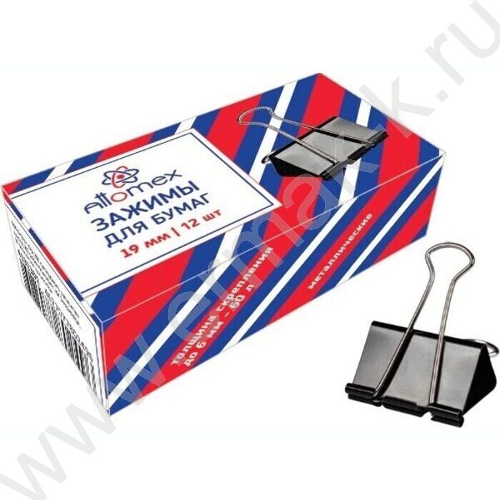 Зажим 19мм чёрный /60л | Фото 1