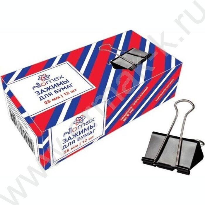 Зажим 25мм чёрный /100л | Фото 1