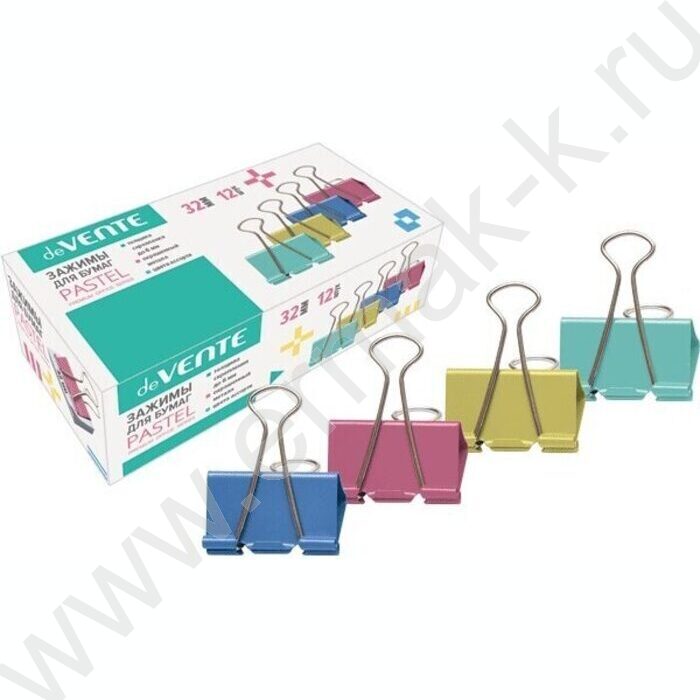 Зажим 32мм цветной /140л | Фото 1