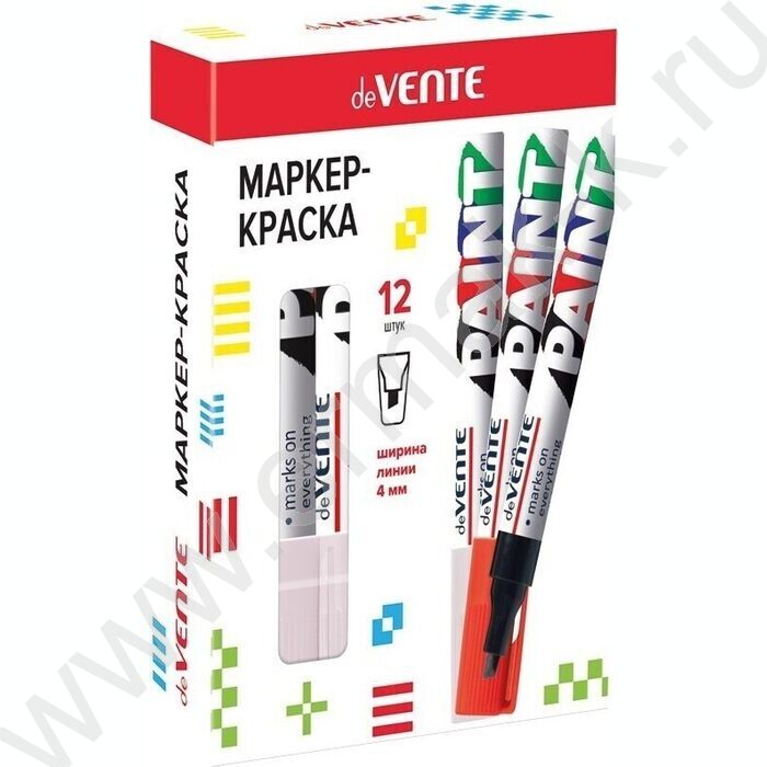 Маркер-краска /белый/ 4мм косой | Фото 2