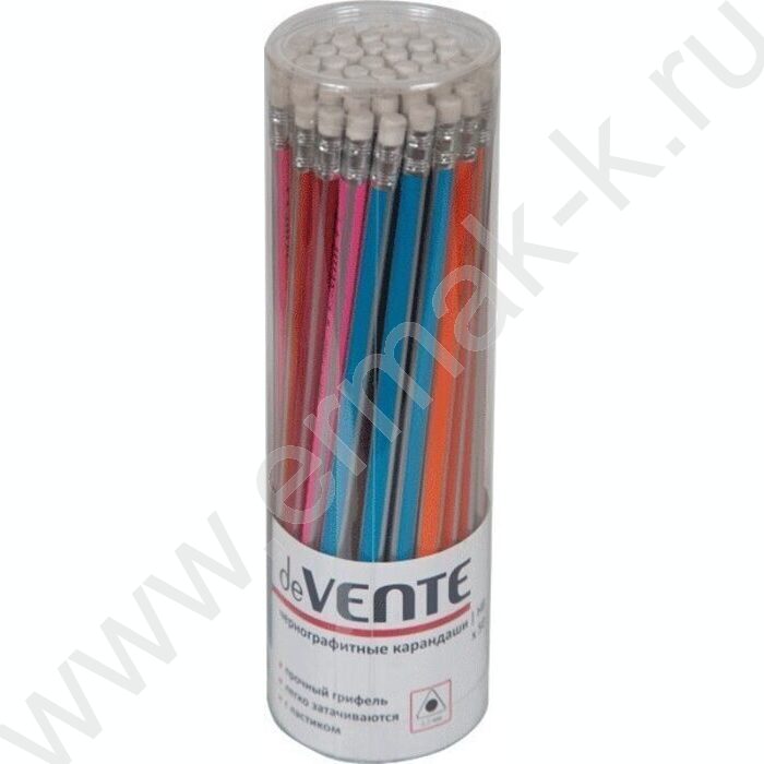 Карандаш ч/гр с ластиком HB пастельный с полосой трёхгранный корпус,грифель D-2,2мм | Фото 2