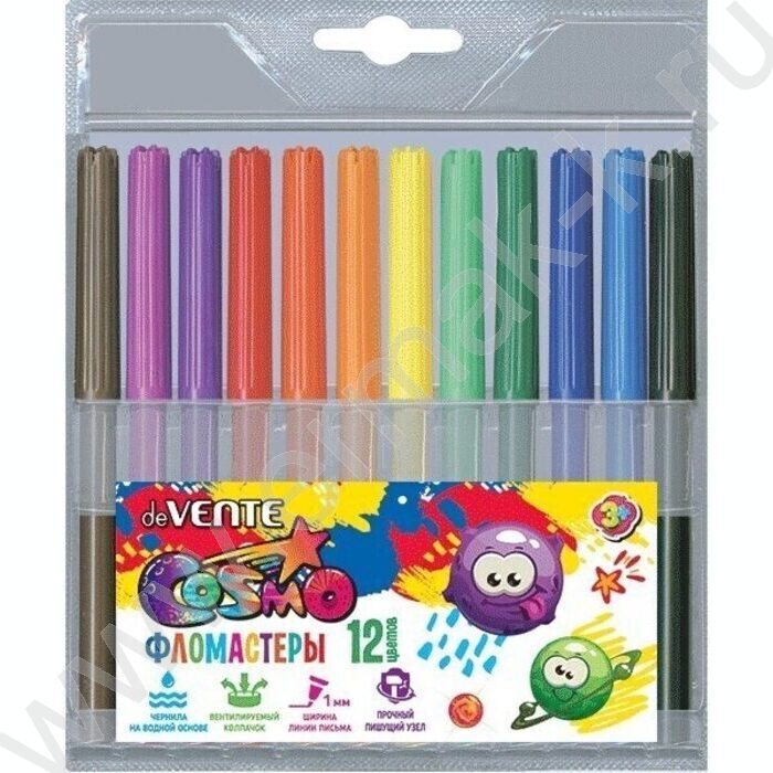 Фломастеры  12цв Cosmo вентилируемый колпачок,блистер европодвес | Фото 1