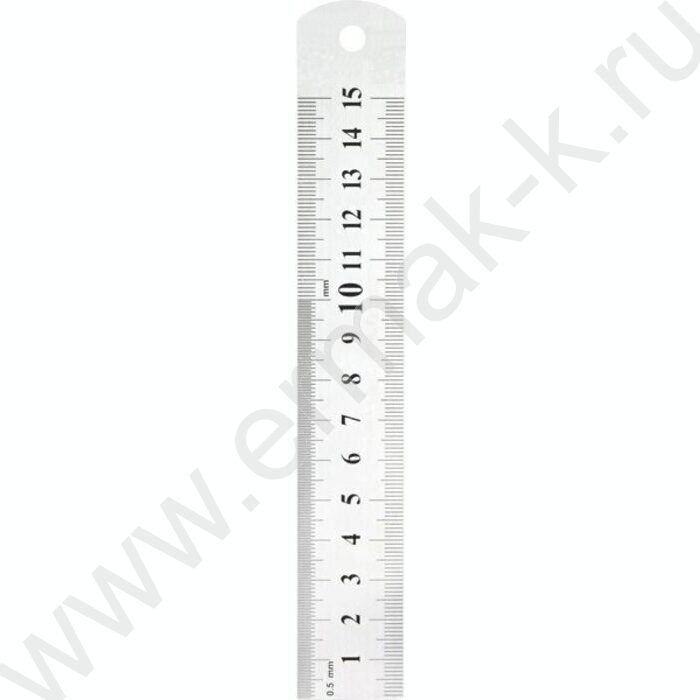 Линейка метал.  15см /0,5мм в пластиковом чехле | Фото 1