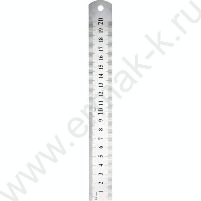 Линейка метал.  20см /0,5мм в пластиковом чехле | Фото 1